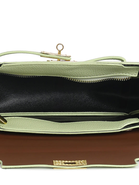 The Overlap Lock Shoulder Bag - Pistachio Green