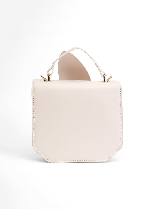 The Arc Crossbody Satchel Bag - Ivory White