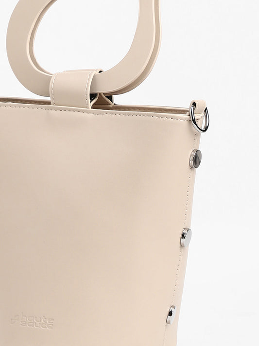 The Flora Pot Bucket Bag - Saltbox Beige