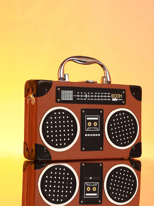 The Stereo Clutch Bag - Chocolate Brown