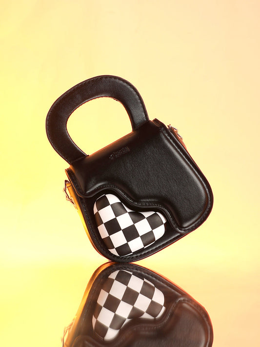 The Micro Pillow Heart Sling Bag - Onyx Black