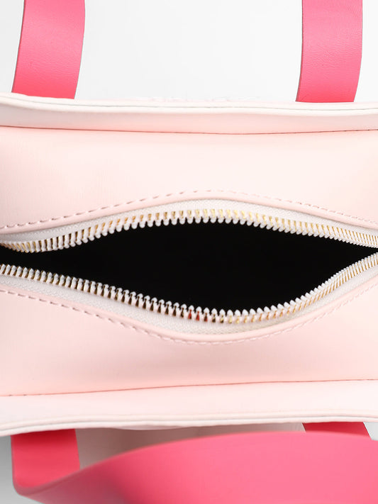 The Weave Camera Mini Sling Bag - Fuchsia Pink & Ivory White