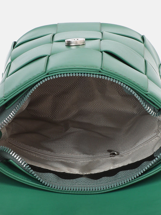 The Basket Sling Bag - Emerald Green