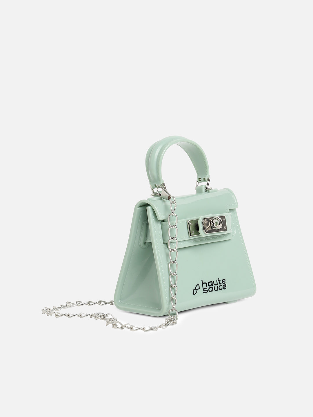 Green Solid Acrylic Mini Bag