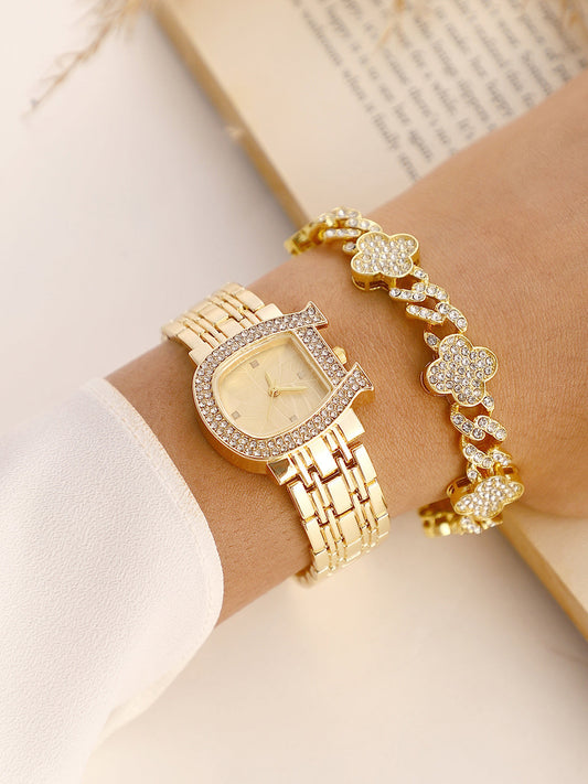 The Buckle Asymmetric Watch With Bracelet Combo