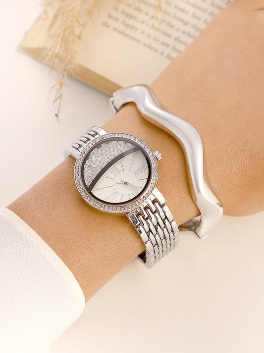 The Horizon Bijou Round Watch With Bracelet Combo