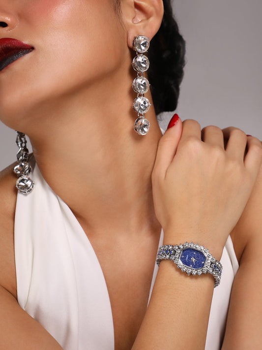 Embellished Block Oval Watch