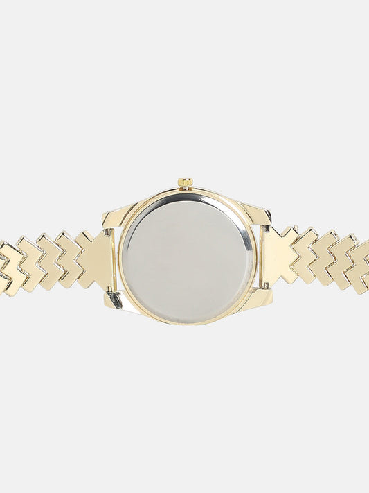Embellished Contrast Round Watch