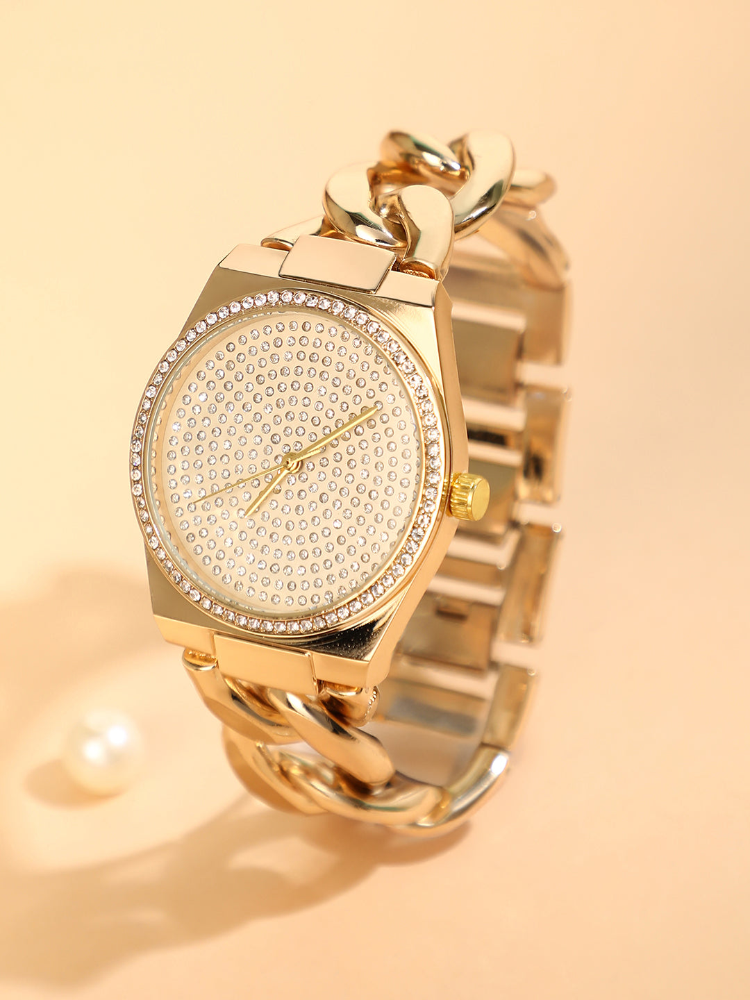 The Supernova Chunkylink Cushion Watch - California Gold