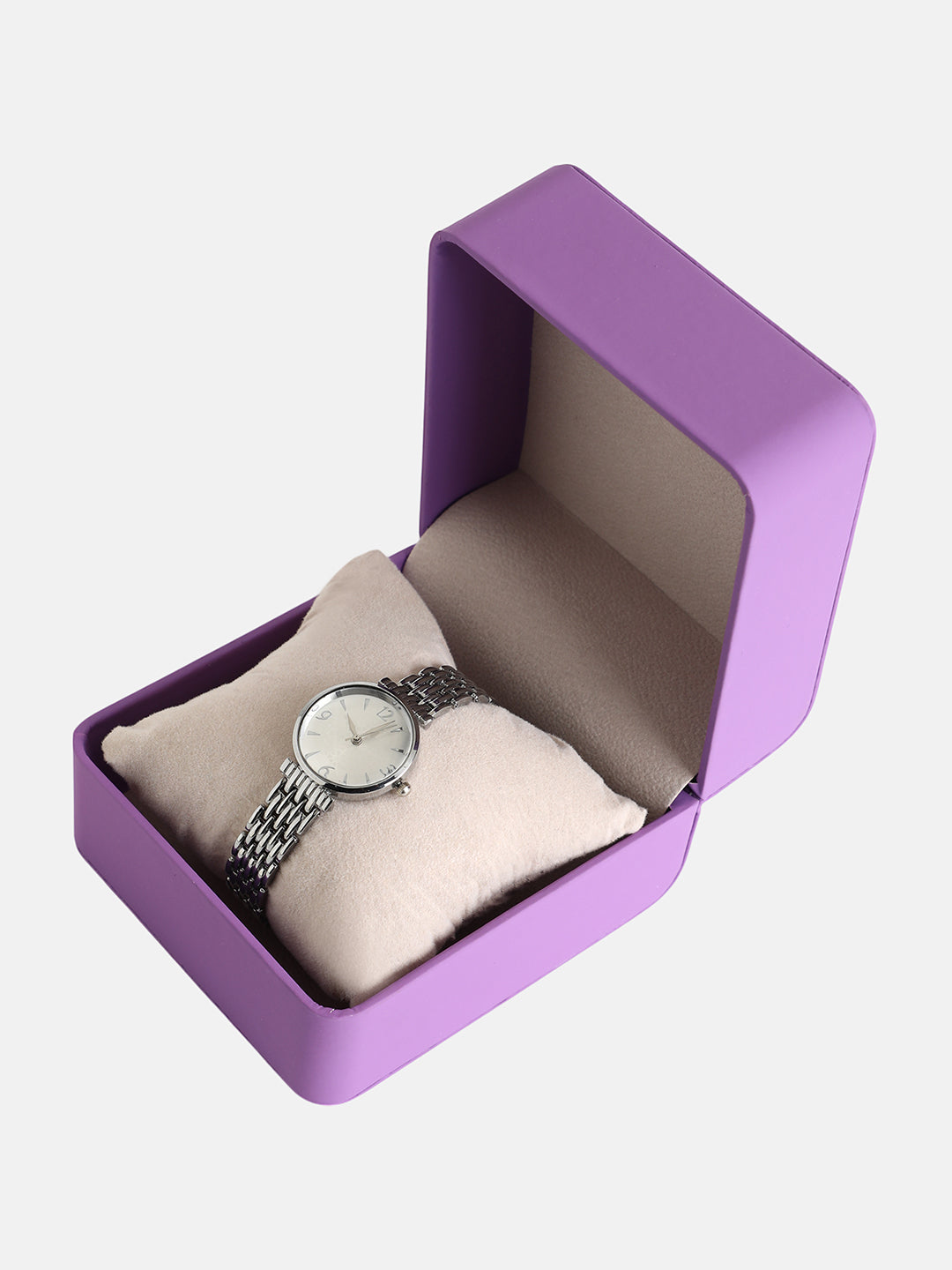 The Noe Round Watch - Metallic Silver