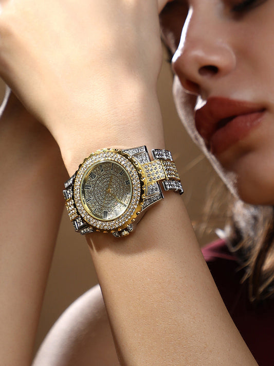 The Roman Zilienne Round Watch - Metallic Silver & California Gold