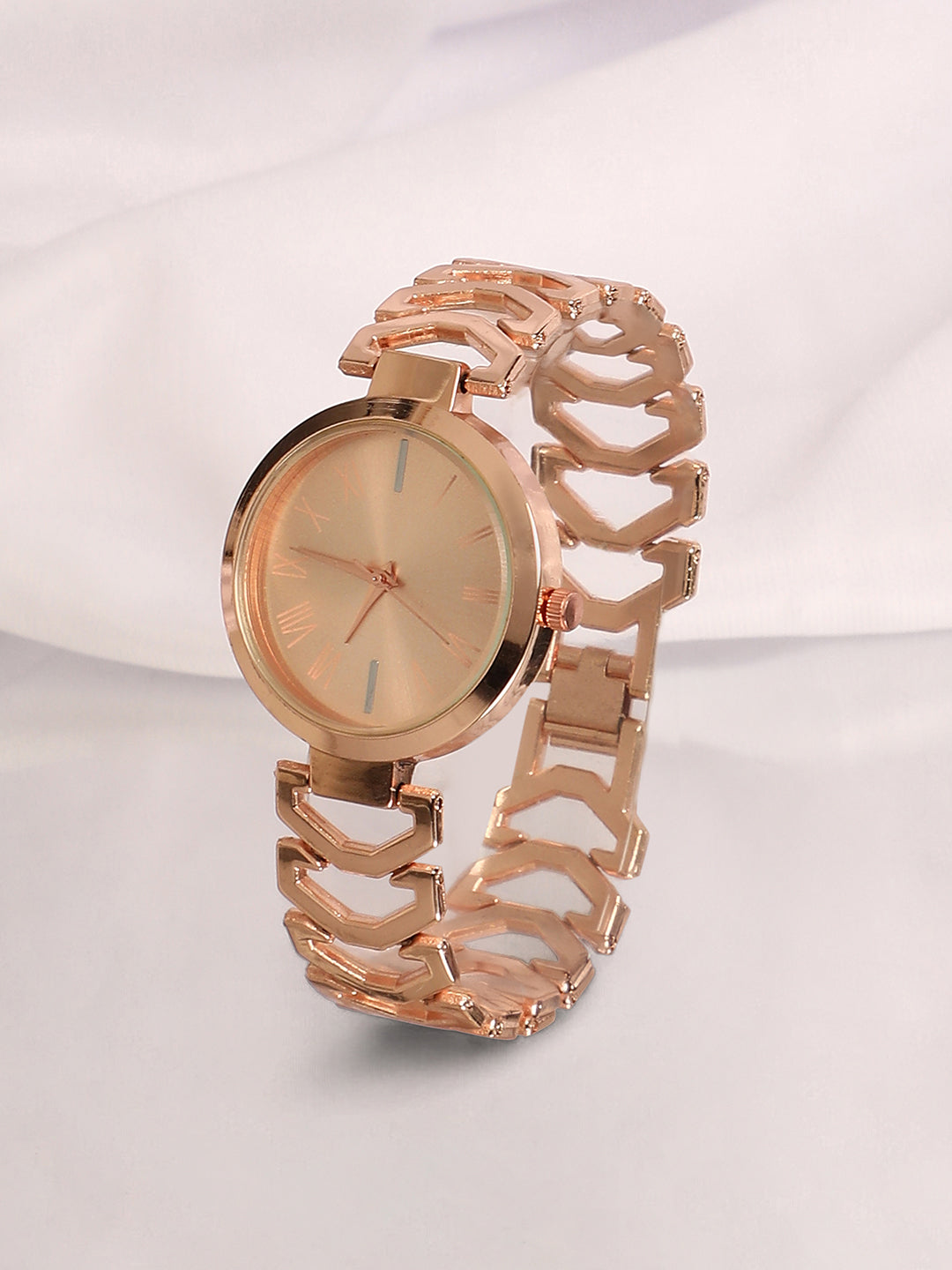 The Commute Round Watch - Rose Gold