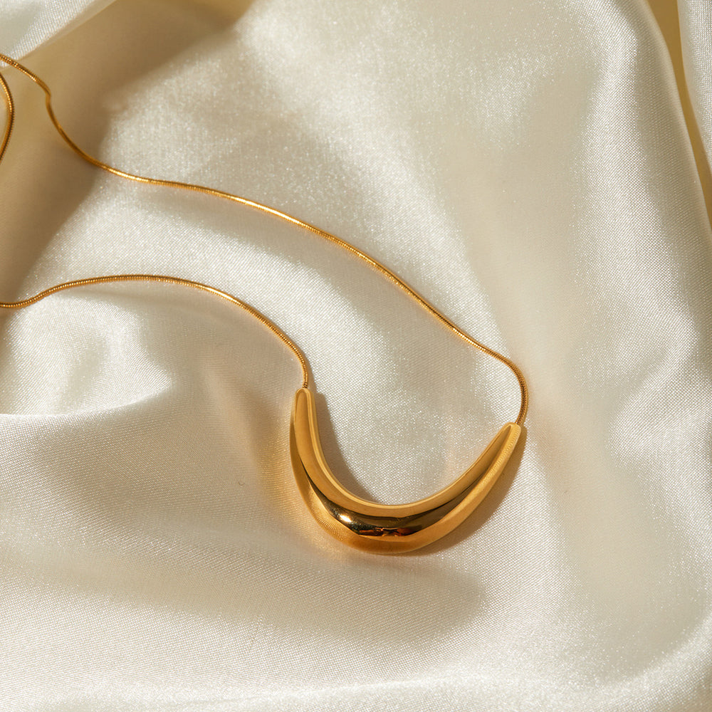 Golden Boomerang Necklace JLTN1187 Just Lil Things