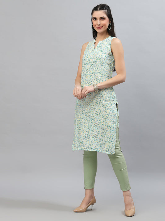 Women Multicolor Viscose Sleeveless Kurta Krya