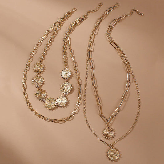 Multi-Layered Gear-like Chain Necklace JLTN0728 Just Lil Things