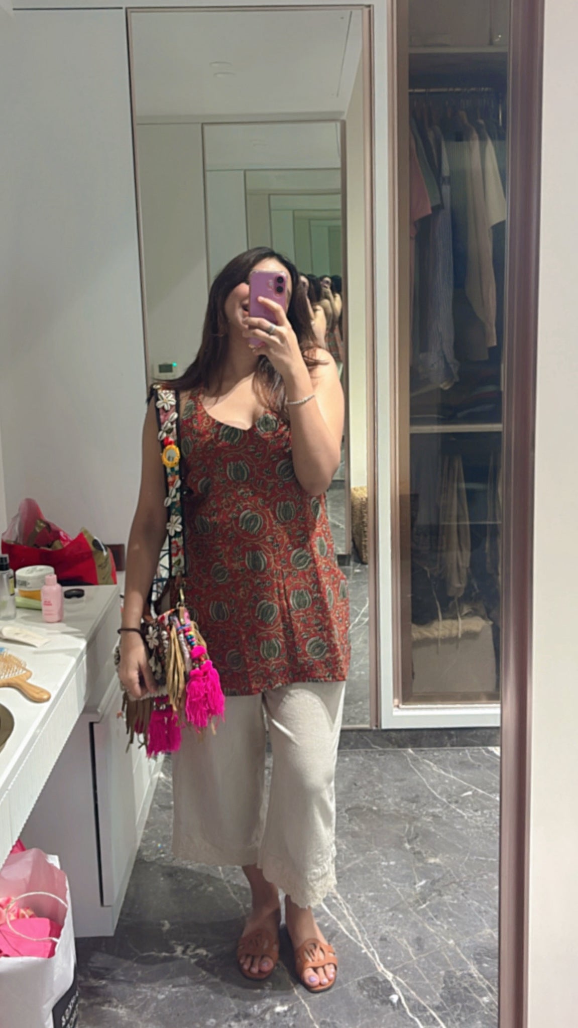 Rozana Halter Neck Short Kurti