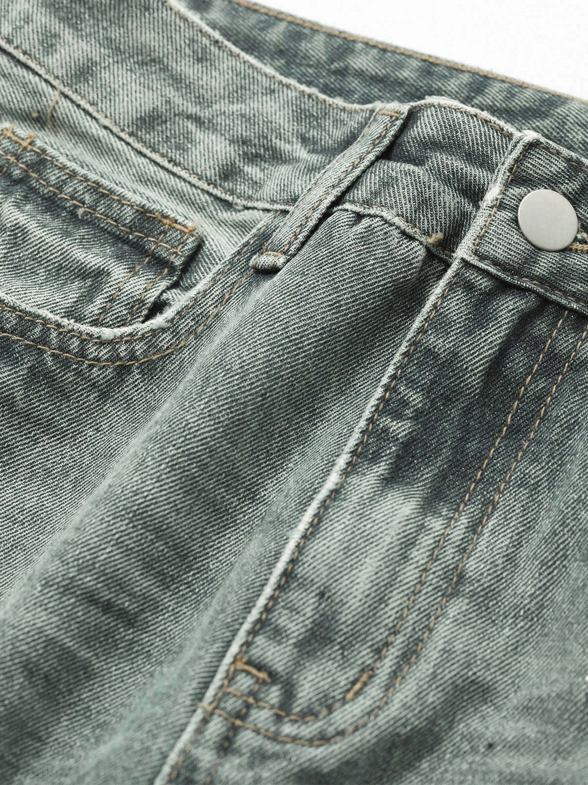 Sea Green Washed Ultra Wide Leg Jeans