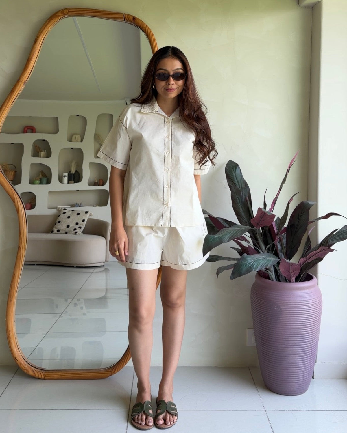 Boarding Now Co-ord Set (Off White)