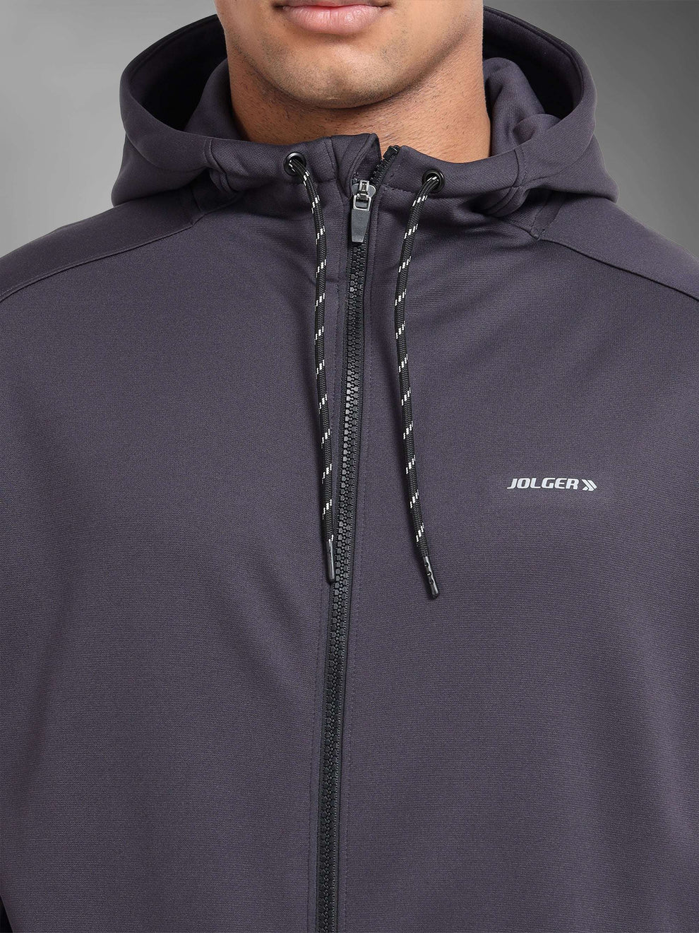 Men's Winter Essential Ultra-Soft Fleece Hooded Jacket-Stone grey
