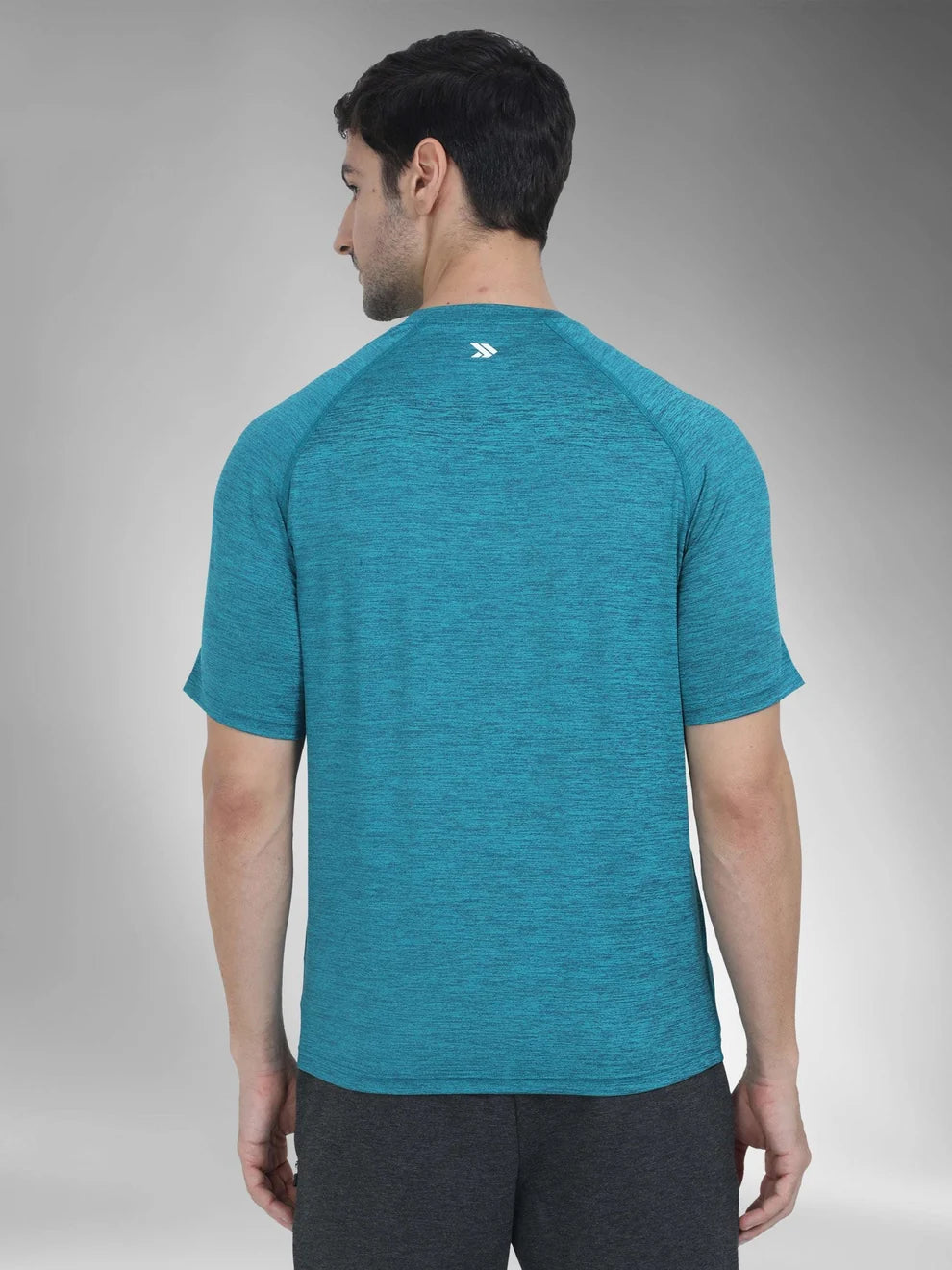Men's Super Stretchable Raglan Sleeves Gym T-shirt-Green