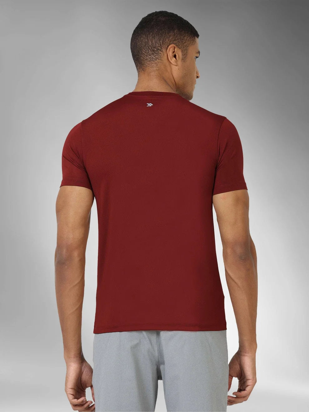 Men's Thermoregulated Dry-Rusha Crew neck T-shirt-Maroon