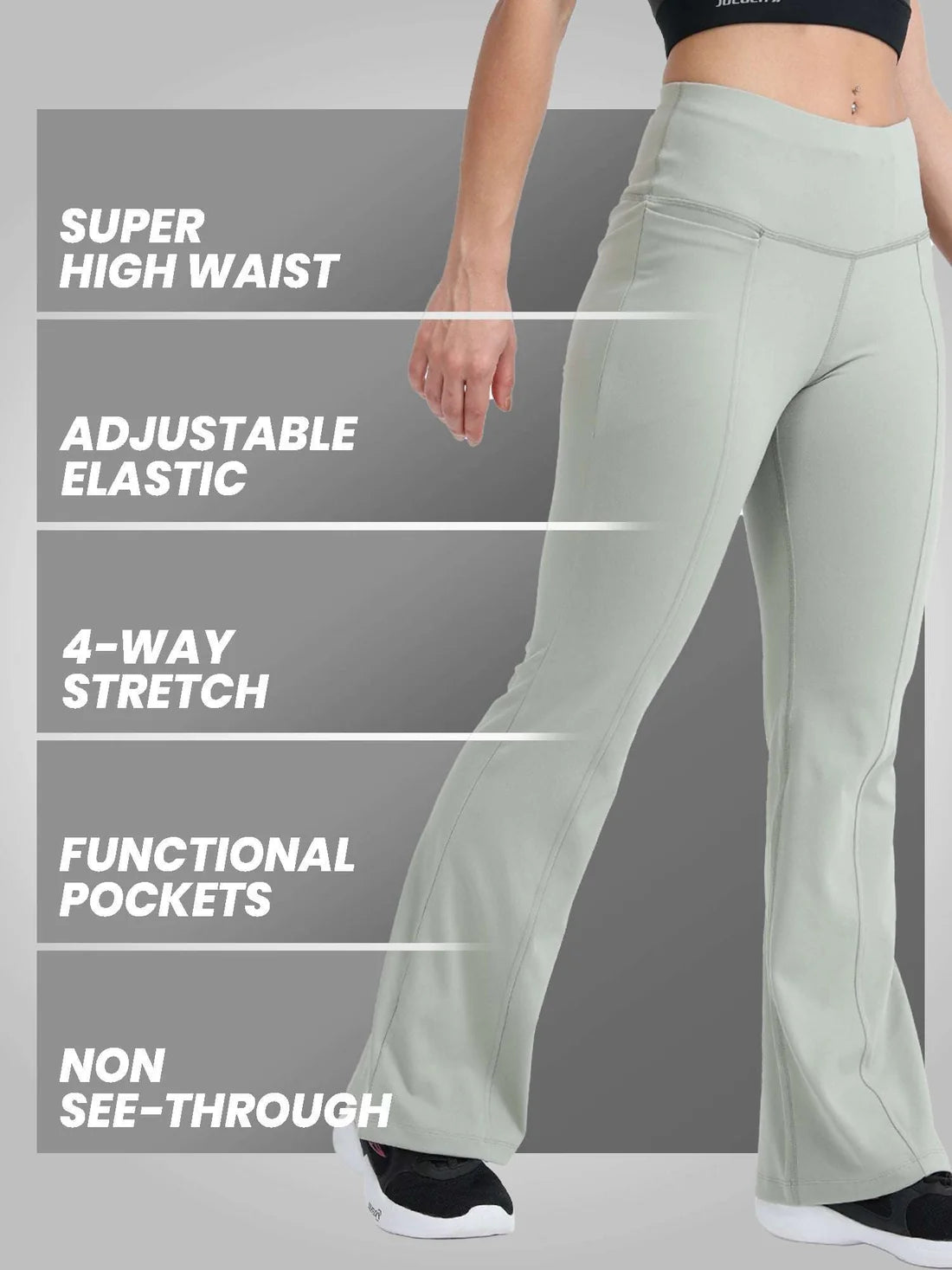 High Waist All Day Flare Pant Regular-Sage Green