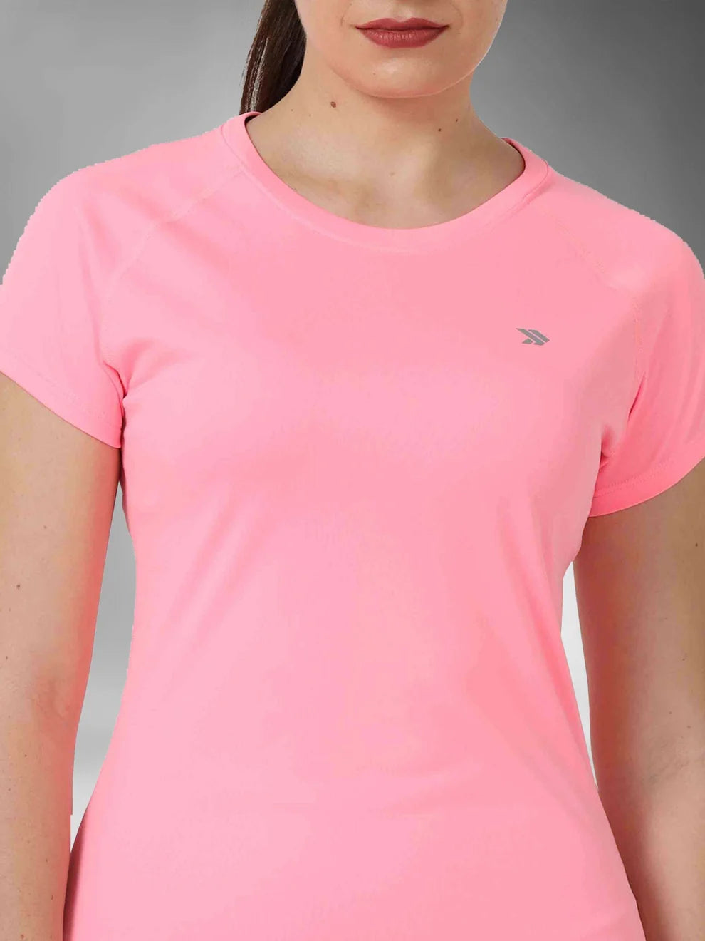 Women's Dry rush Fitness Essential Crew Neck T-Shirt-neon pink