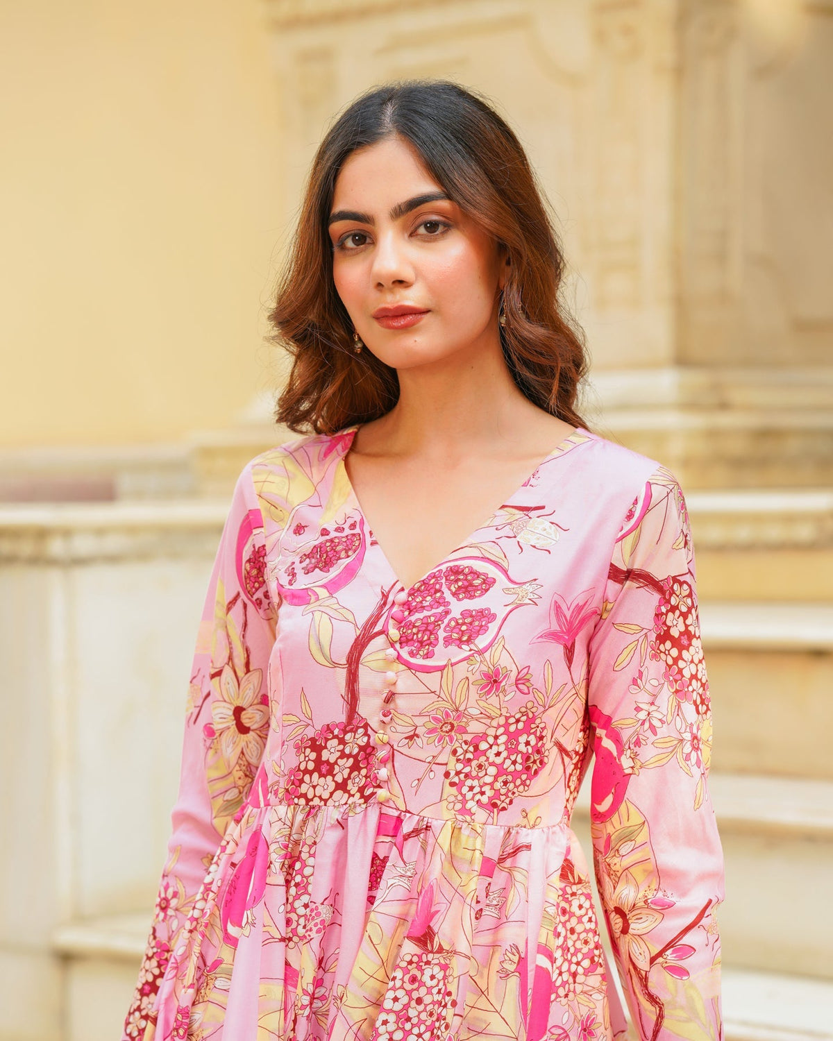 Summer Pink Printed Suit Set