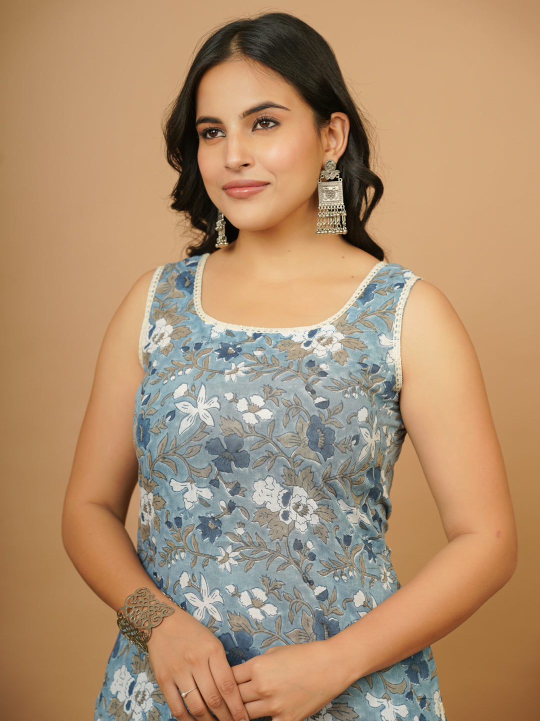 Blue Floral B.P. Kurti