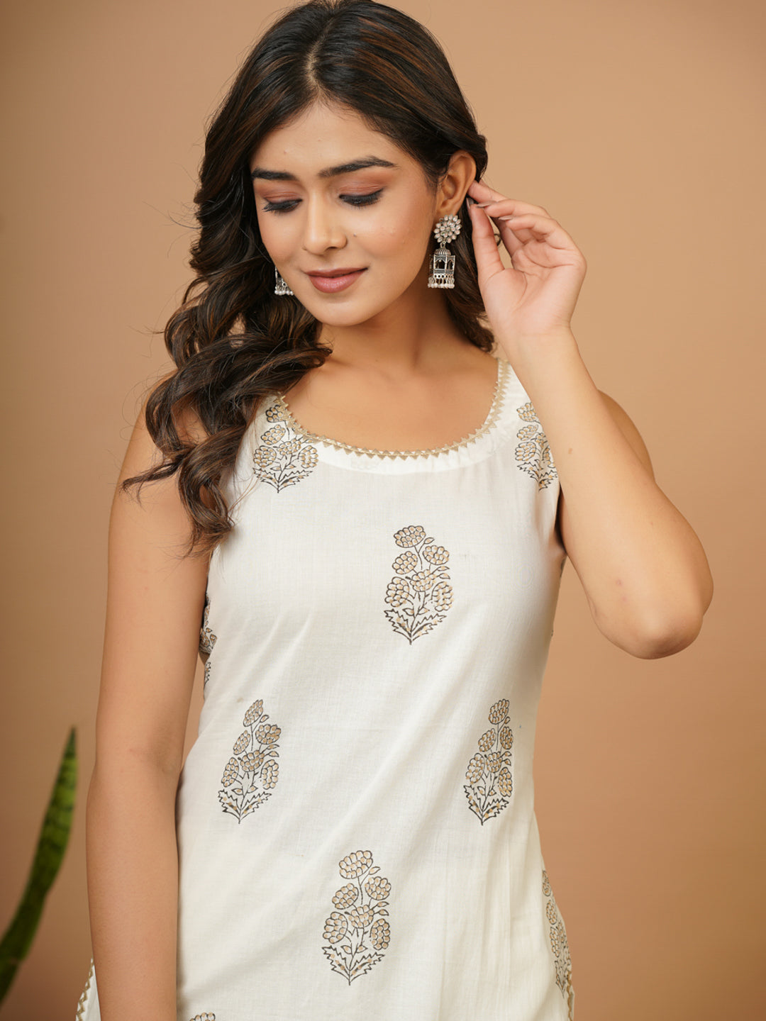 White Gold Foil Kurti