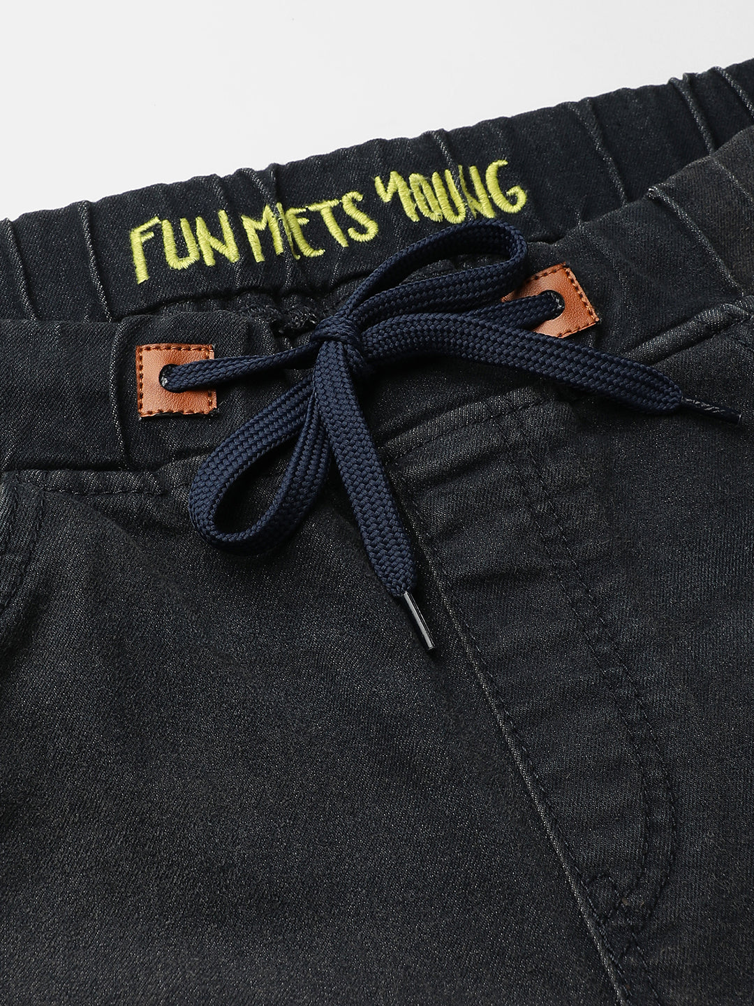 Cinched Hem Denim Jeans