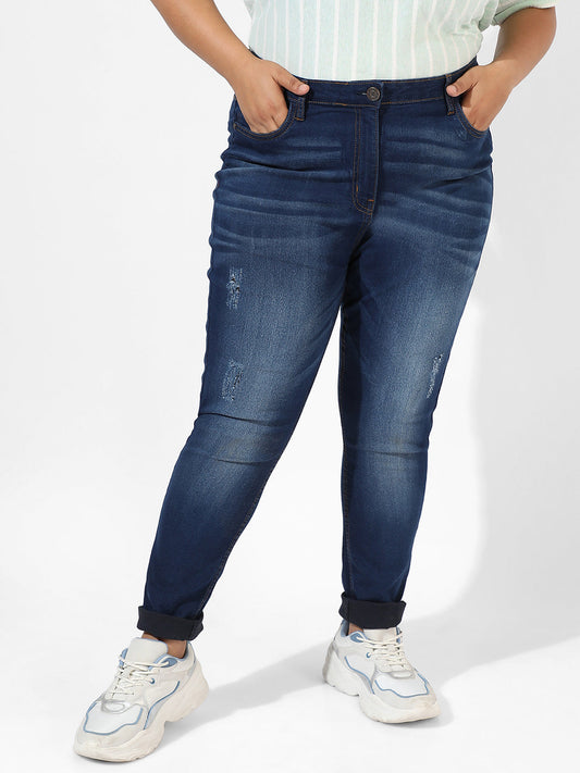 Mid-Rise Dark-Wash Denim Jeans