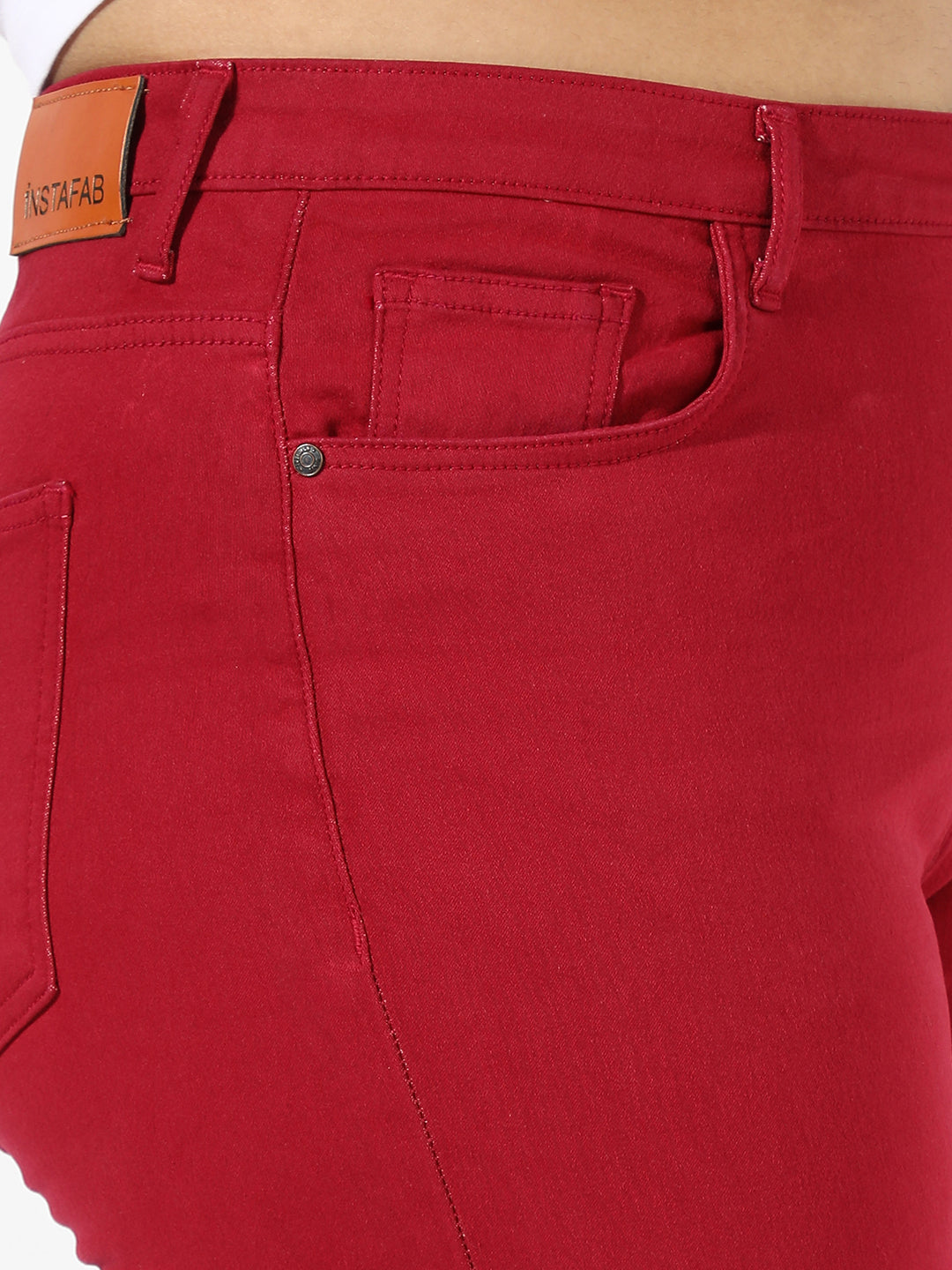 Red Colour Pop Denim Jeans