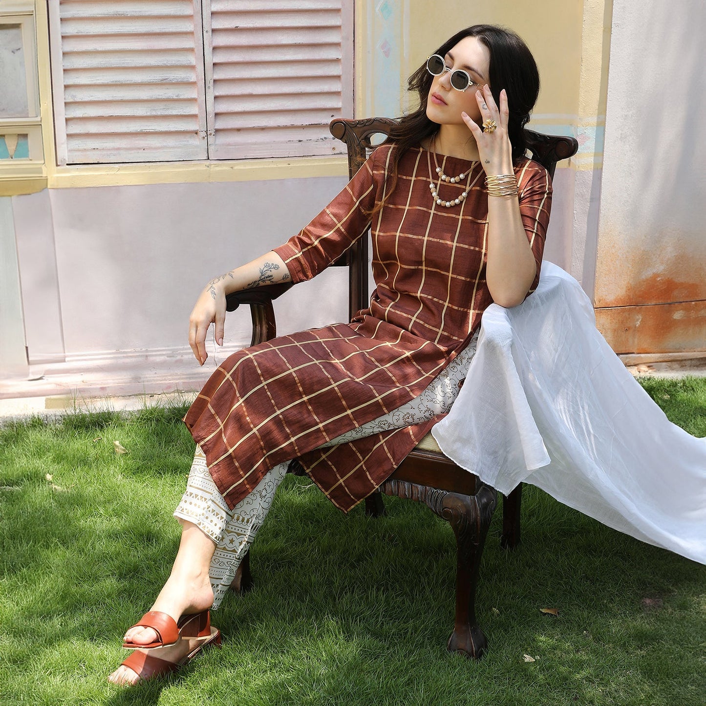 Graph Check Kurta