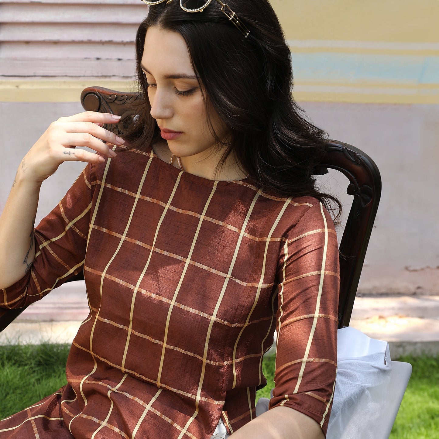 Graph Check Kurta