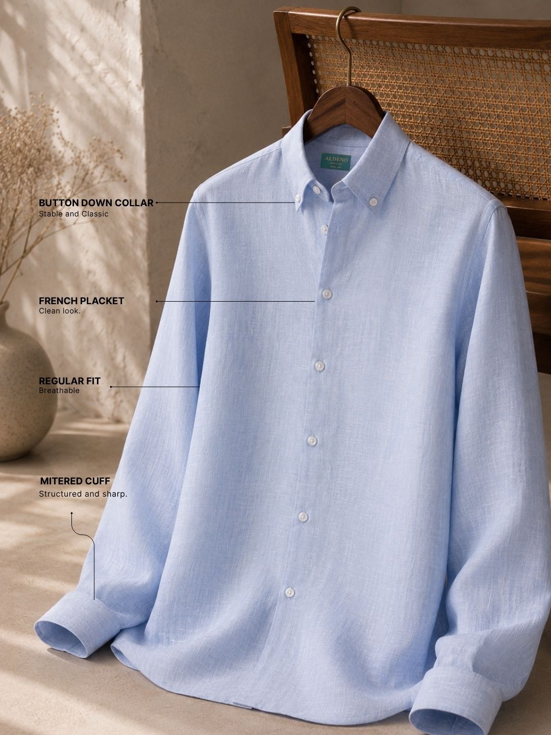 Blue Regular Fit Solid Casual Shirt for Men (LILA)