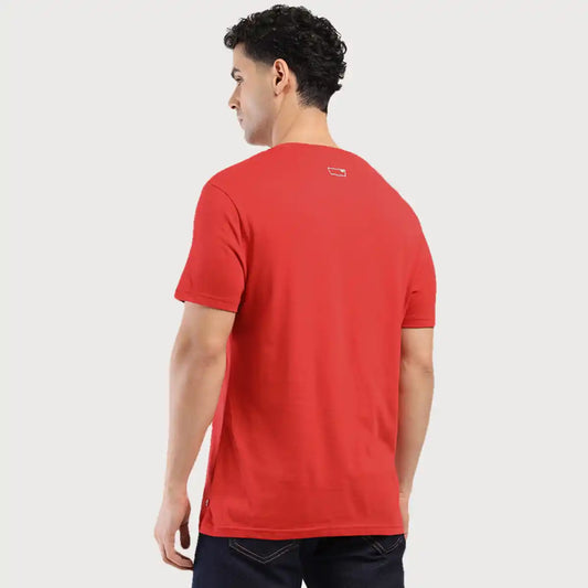 Men's Round Regular Fit Solid T Shirt