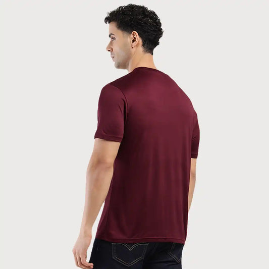 Men's Round Regular Fit Solid T Shirt