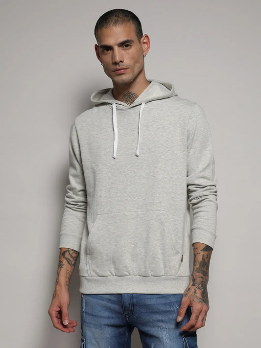 Pullover Hoodie With Contrast Drawstring