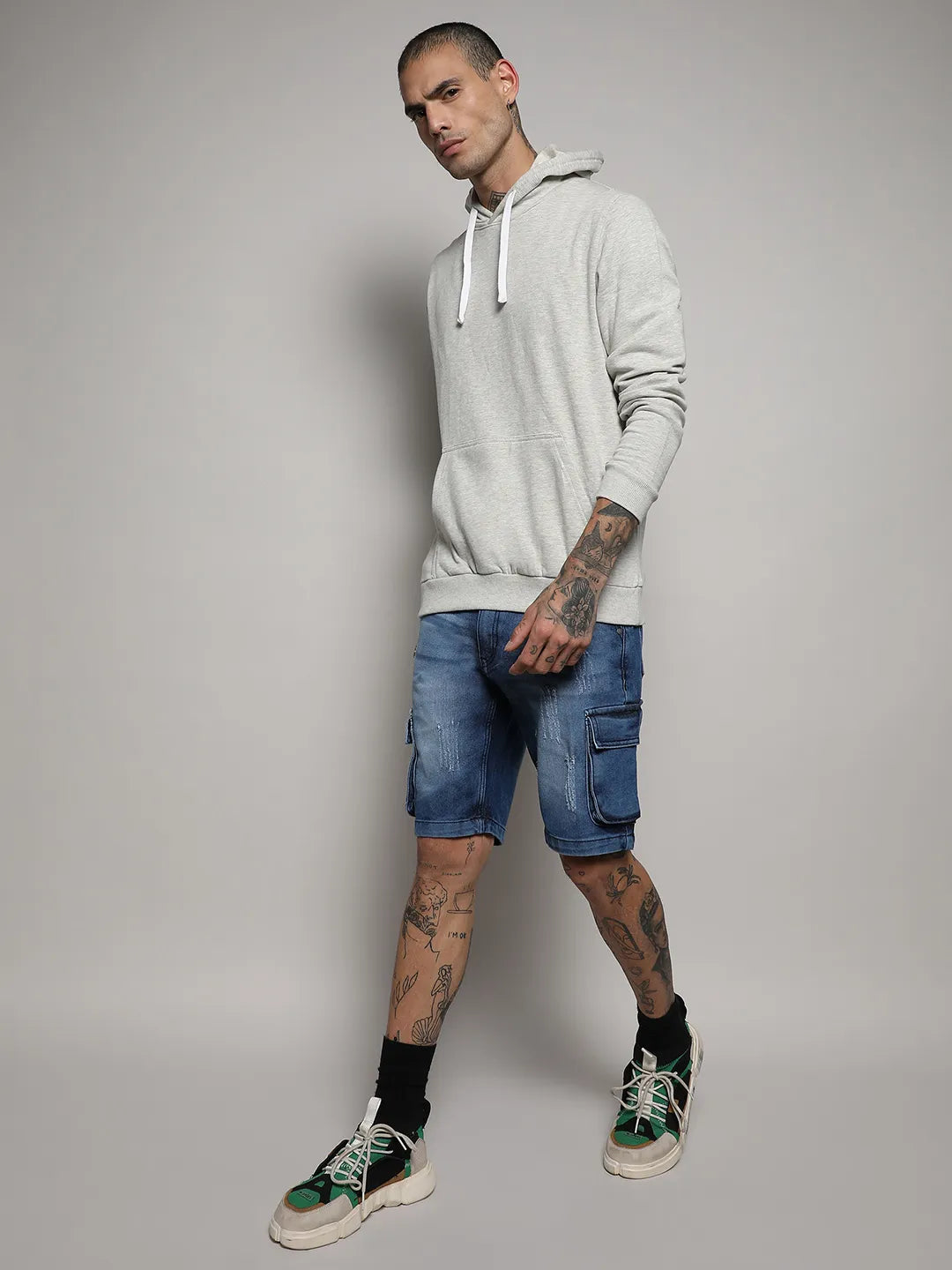 Pullover Hoodie With Contrast Drawstring