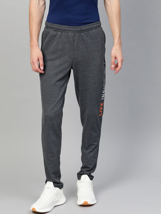 Alcis Men Charcoal Grey Slim Fit Solid Track Pants
