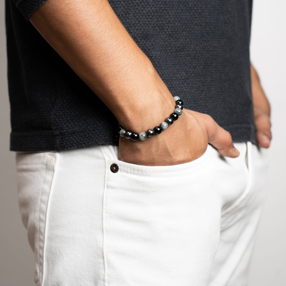 Magnetic Cats’S Eye Bead Bracelet Zach