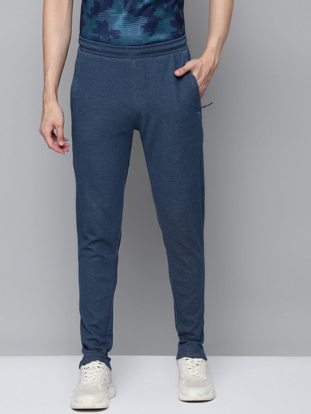 Alcis Men Navy Blue Solid Track Pants