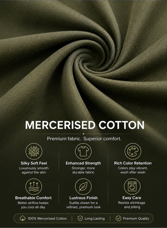 Adro Mercerized Cotton Crew Neck T-Shirt - Military Olive