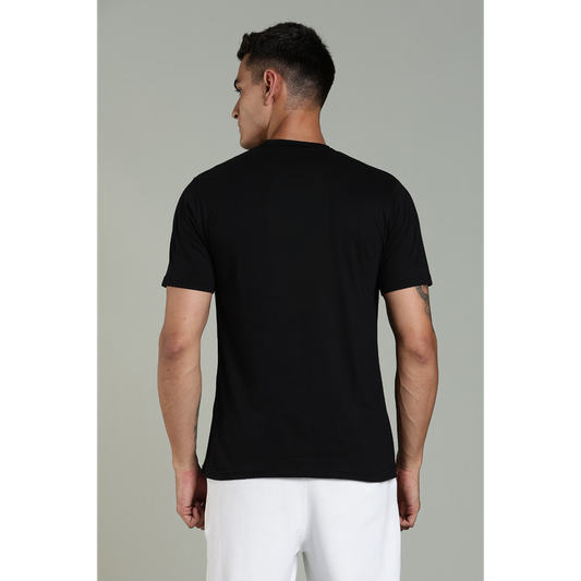 Funny Tales Solid Black T-shirt for Men