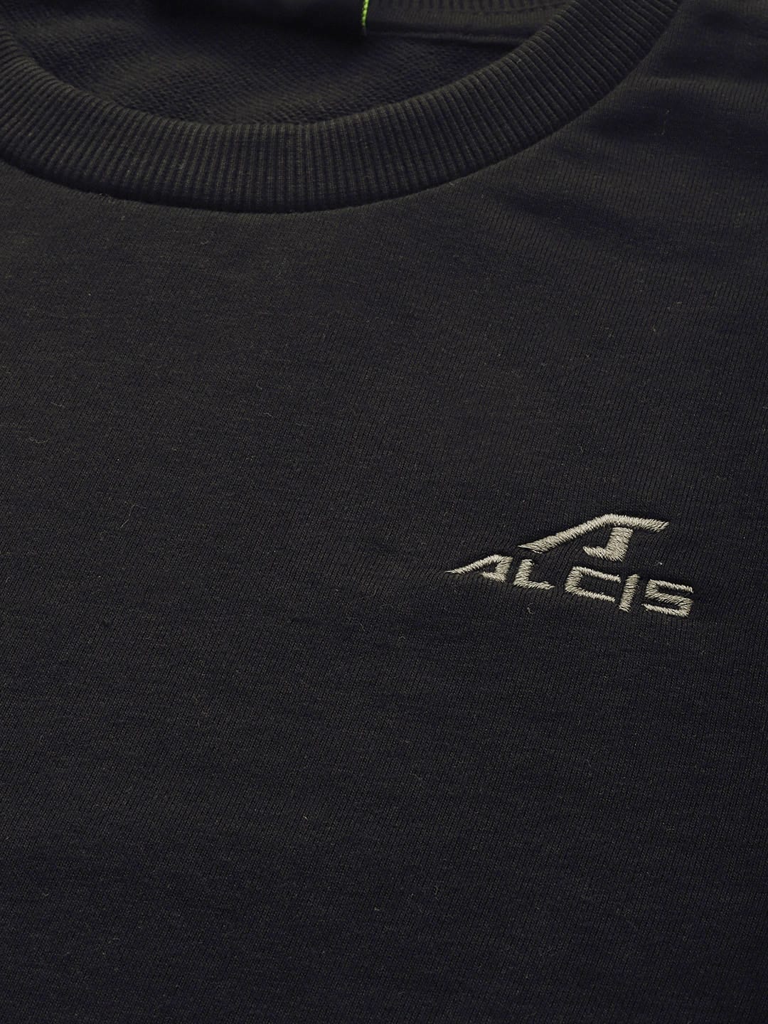 Alcis Men Solid Black Sweatshirts