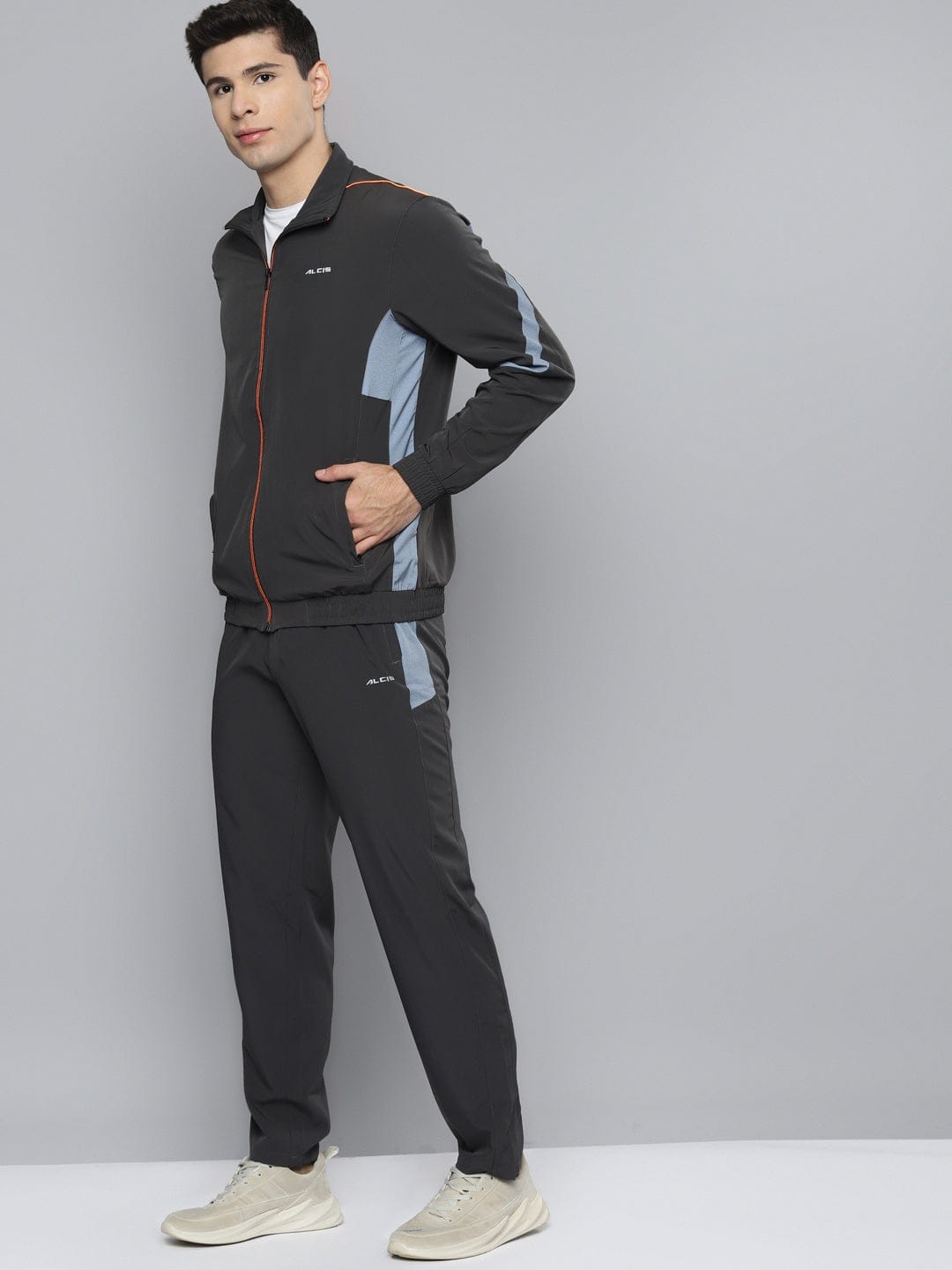 Alcis Men Color Blocked Grey Track Suit