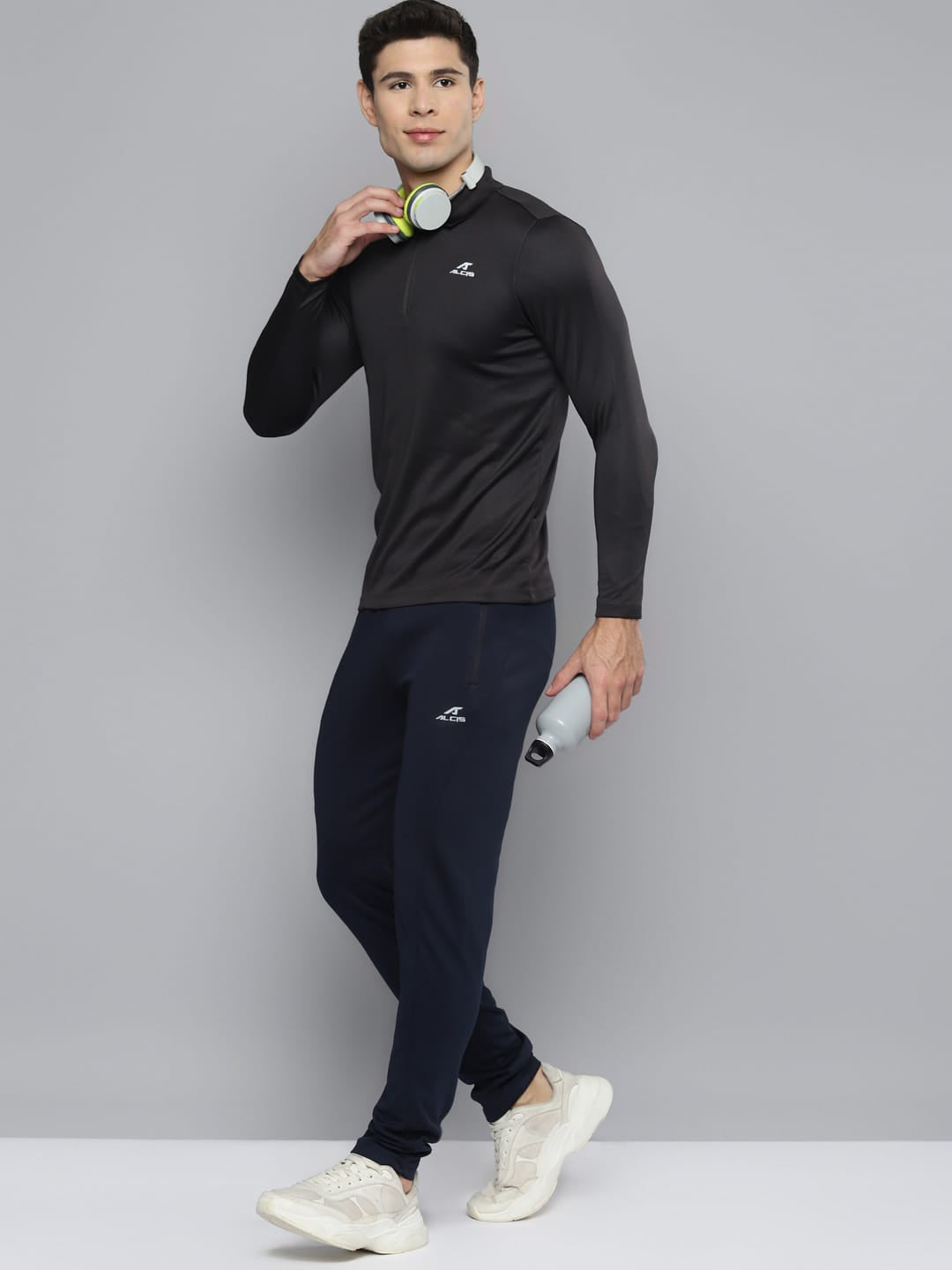 Alcis Men Solid Navy Blue Track Pant