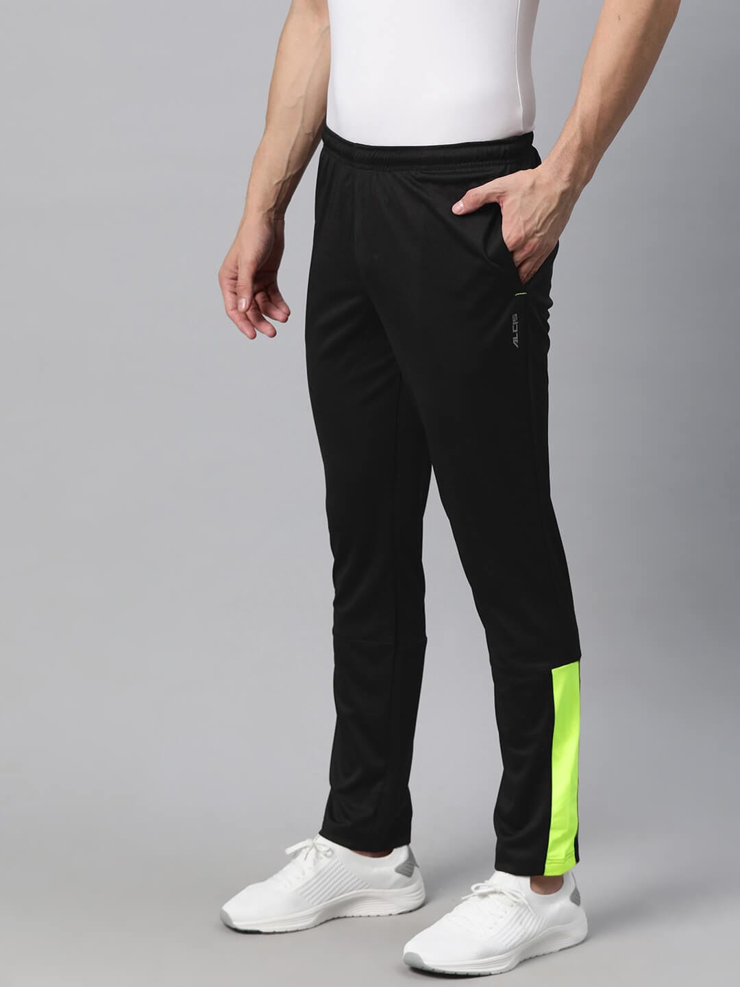 Alcis Men Colourblocked Anti-Static Slim-Fit Track Pant