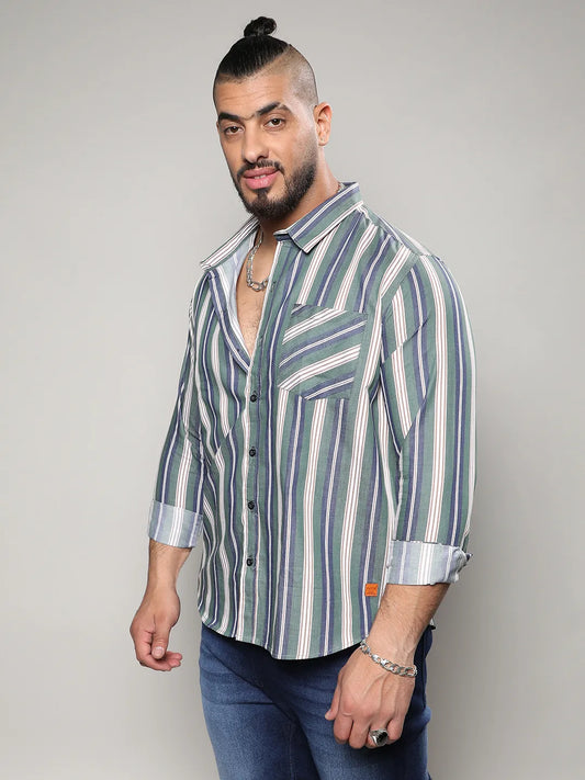 Striped Full Sleeve Casual Shirt